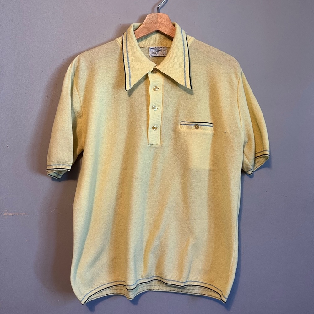70s Shirt Terrycloth Yellow